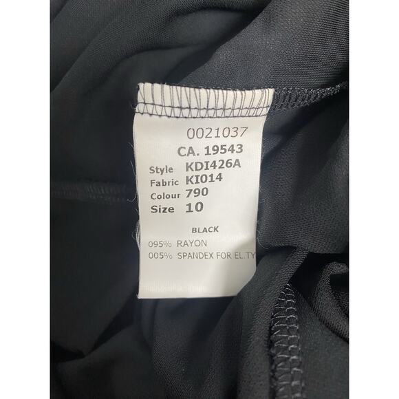 Michael Kors Collection Maxi Dress Black Twist Knot Front Long Sleeve V Neck 10 - Picture 7 of 8